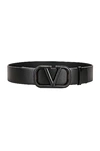 Valentino Vlogo Signature Buckle Belt In Nero