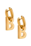 Balenciaga B Chain Xs Earrings In Shiny Gold