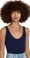 Free People Intimately Fp Solid Rib Longline Bra In Navy