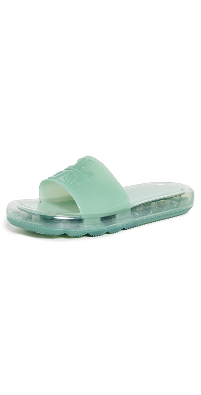 Tory Burch Turquoise Tpu Bubble Jelly Sandals In Green