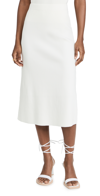 Vince Ribbed Midi Pencil Skirt In Off White