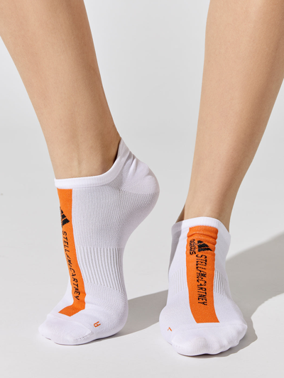 Adidas By Stella Mccartney Asmc Set Of 2 Training Socks In Orange-white-gretwo