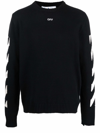 OFF-WHITE DIAG-PRINT CREW NECK JUMPER