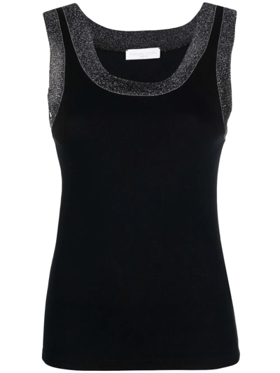 Fabiana Filippi Contrast-trim Scoop-neck Tank Top In Schwarz