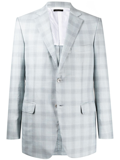 Brioni Tailored Patterned Blazer In Blue