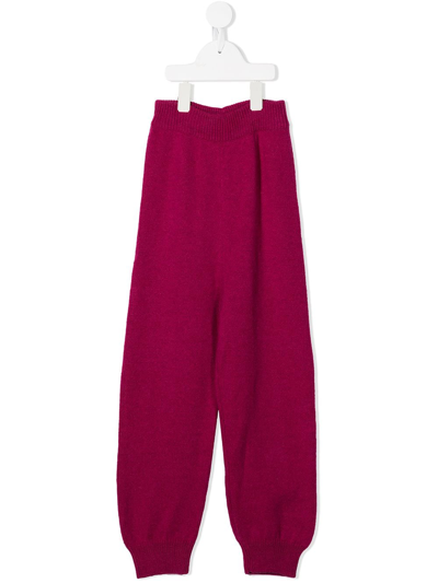 The Row Kids' Knitted Cashmere Trousers In Pink