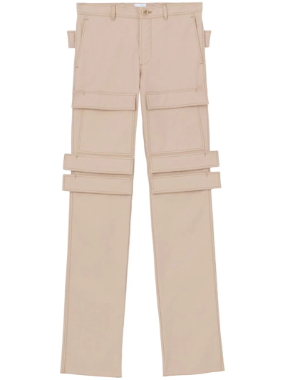 Burberry Panel-detail Cargo Trousers In Neutrals