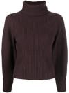 Vince Chunky Open Back Turtleneck In Purple