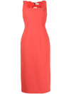 Rebecca Vallance Ally Bow-embellished Crepe Midi Dress In Red