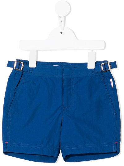 Orlebar Brown Kids' Logo-patch Swim Shorts In Blue