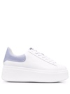 Ash Lace-up Chunky Leather Sneakers In White