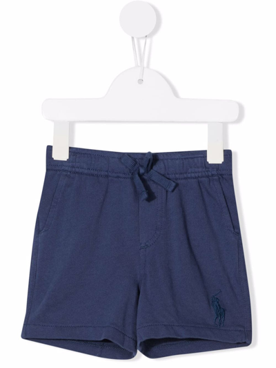Ralph Lauren Babies' Elasticated-waist Cotton Shorts In Blue