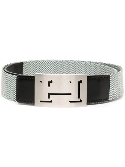 Pre-owned Hermes 2010  H Logo-plaque Belt In Blue