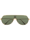 Cartier Shield-frame Sunglasses In Gold