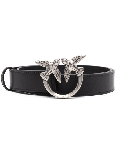 Pinko Love Birds Buckle Belt In Black
