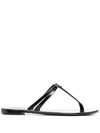 Patrizia Pepe Bee-plaque Sandals In Black