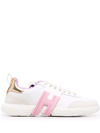 Hogan Sneakers 3r In Pelle Bianca Interno Lilla H Rosa In White