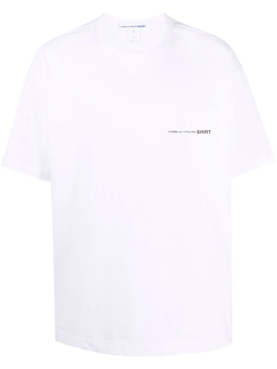 Comme Des Garçons Shirt Big Logo-print Short-sleeve T-shirt In White
