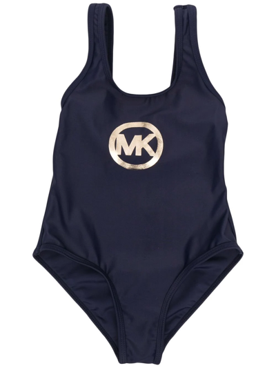 Michael Kors Teen Logo-print Swimsuit In Marine