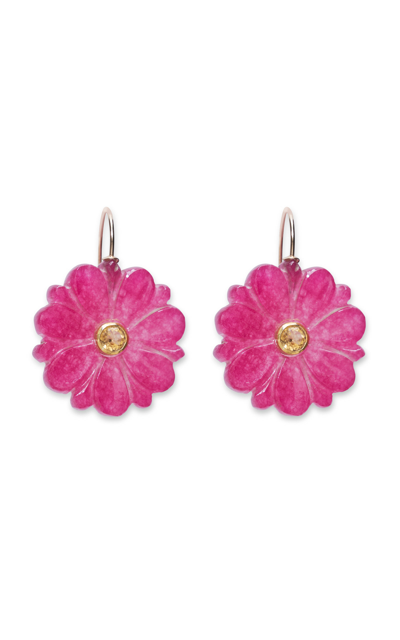 Lizzie Fortunato Women's New Bloom Goldtone, Pink Quartz, & Citrine Flower Drop Earrings