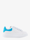 Alexander Mcqueen White And Sky Blue Leather Oversized Sneakers In Blue