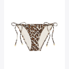 Tory Burch Printed String Bikini Bottom In Reva Leopard