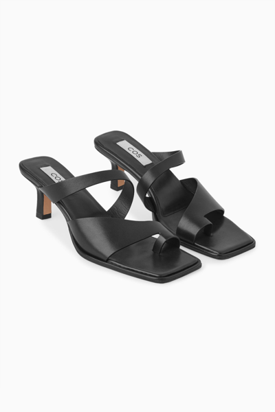 Cos Toe-thong Heeled Sandals In Black