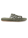 Etienne Aigner Women's Barbados Woven-leather Thong-toe Sandals In Green