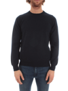 Fedeli Night Blue Cashmere Crew Neck Pullover In Blue