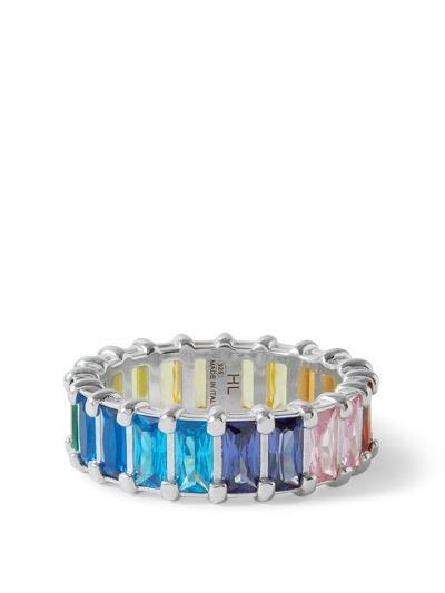 Hatton Labs Sterling Silver Rainbow Crystal Eternity Ring