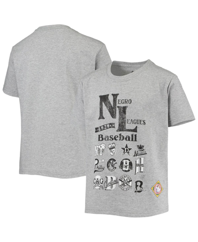 Stitches Big Boys  Heather Gray Negro League Baseball All-over Print T-shirt In Heathered Gray