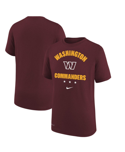 Nike Kids' Youth Boys  Burgundy Washington Commanders Team Athletic Performance T-shirt