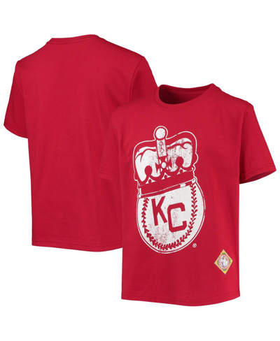 Stitches Youth Boys  Red Kansas City Monarchs Negro League Logo T-shirt