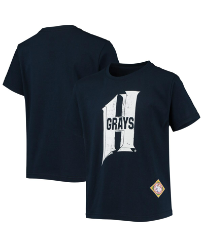 Stitches Youth Boys  Navy Homestead Grays Negro League Logo T-shirt