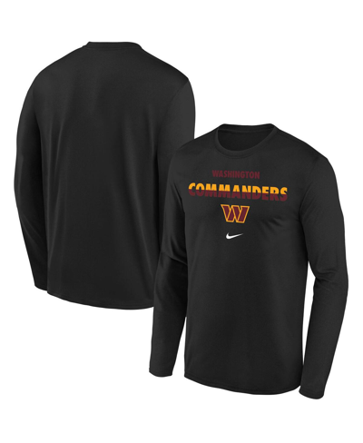 Nike Kids' Youth Boys  Black Washington Commanders Team Color Split Long Sleeve T-shirt