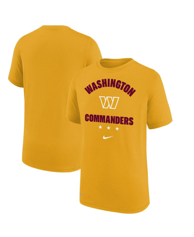 Nike Youth Boys  Gold Washington Commanders Team Athletic Performance T-shirt