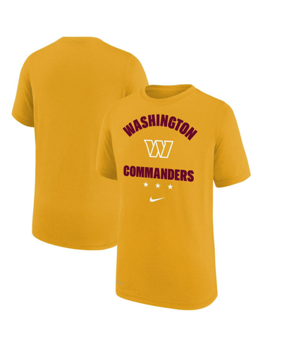 Nike Kids' Youth Boys  Gold Washington Commanders Team Athletic Performance T-shirt
