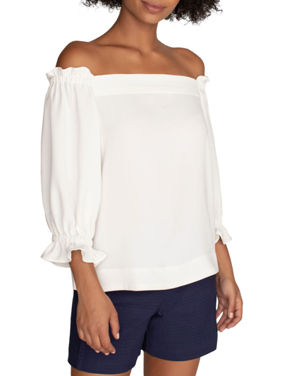 Trina Turk Equinox Off-the-shoulder Top In White