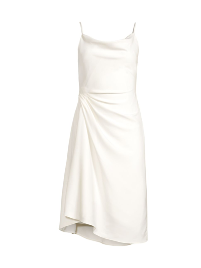 Aidan Mattox Cascade Sheath Dress In White