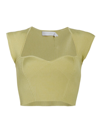 Jonathan Simkhai Abia Cropped Ribbed Top In Chamomile
