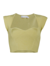 Simkhai Abia Cropped Ribbed Top In Chamomile