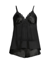 In Bloom Women's 2-piece Satin Camisole & Shorts Set In Black