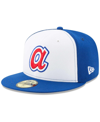New Era Men's White Atlanta Braves Cooperstown Collection Turn Back The Clock Hank Aaron 59fifty Fitted Hat In White/royal