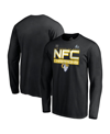 FANATICS MEN'S FANATICS BLACK LOS ANGELES RAMS 2021 NFC CHAMPIONS ICONIC SLANT LONG SLEEVE T-SHIRT