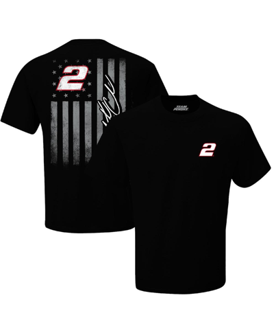 Team Penske Men's  Black Austin Cindric Exclusive Tonal Flag T-shirt