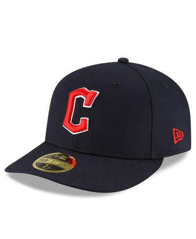 New Era Men's Navy Cleveland Guardians Authentic Collection On-field Road Low Profile 59fifty Fitted Hat In Navy/navy