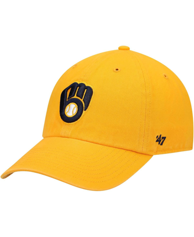 47 Brand Men's '47 Gold Milwaukee Brewers Clean Up Adjustable Hat