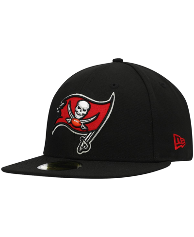 New Era Men's  Black Tampa Bay Buccaneers Omaha Primary Logo 59fifty Fitted Hat