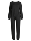 Ugg Gable Brushed Drawstring Pullover & Joggers Lounge Set In Black