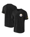 Fanatics Men's Nfl X Darius Rucker Collection By  Black Pittsburgh Steelers Slub Henley T-shirt In Black